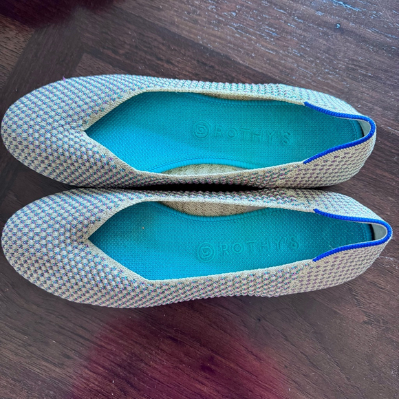 Rothys Limited Edition Multi Metallic Sparkling The Round Flats Shoes Size 11 - Picture 12 of 14